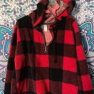 No Boundaries plaid hoodie